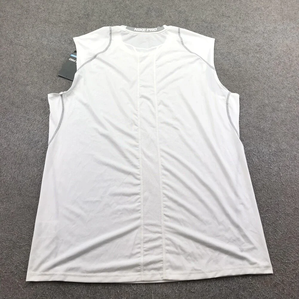 Nike Tank Top Mens XL White Pro Fitted Sleeveless Training Running Gym Athletic
